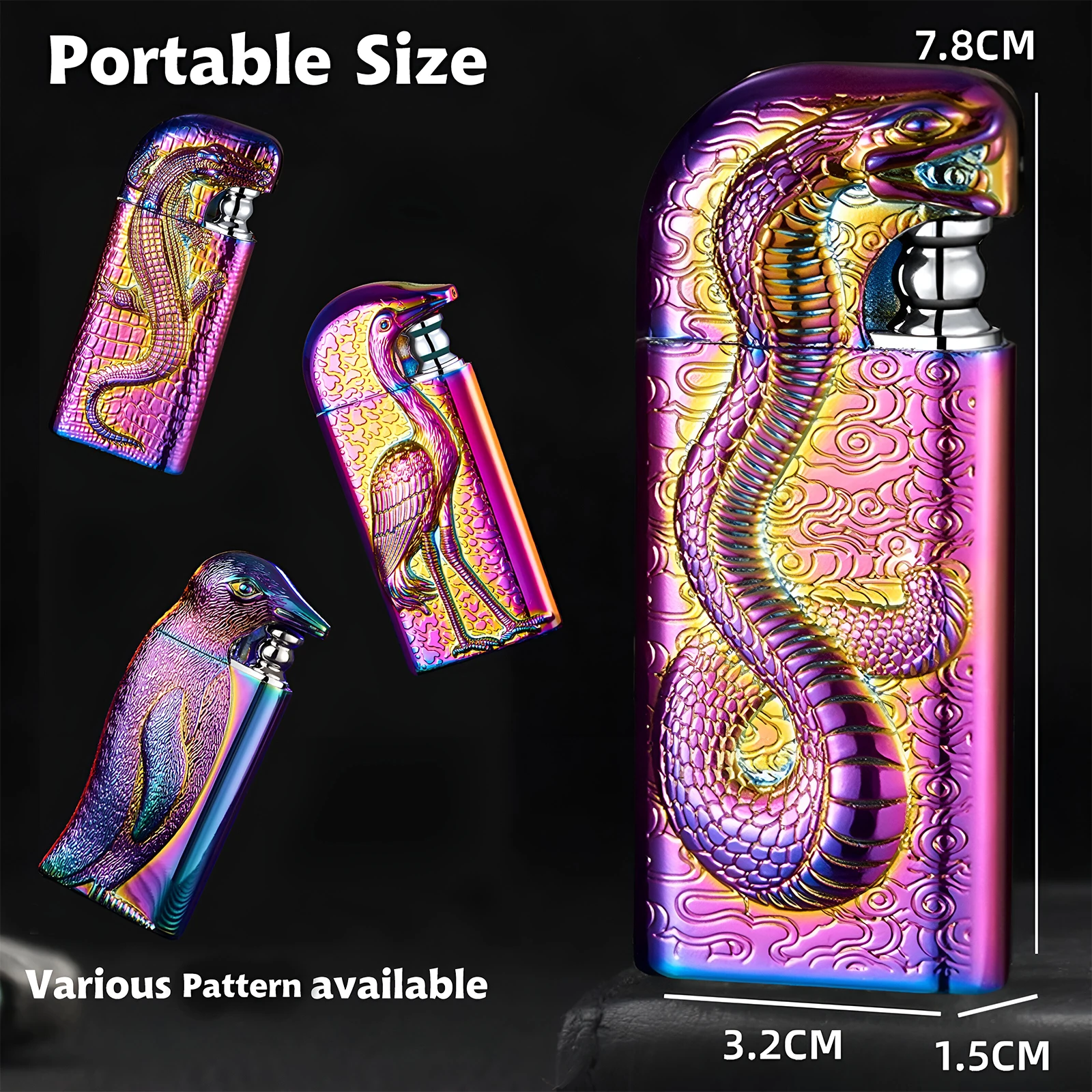 2 Pack Magic Dual Flame Cigarette Lighter with Adjust Flame Tool Windproof Jet Lighter Without Butane