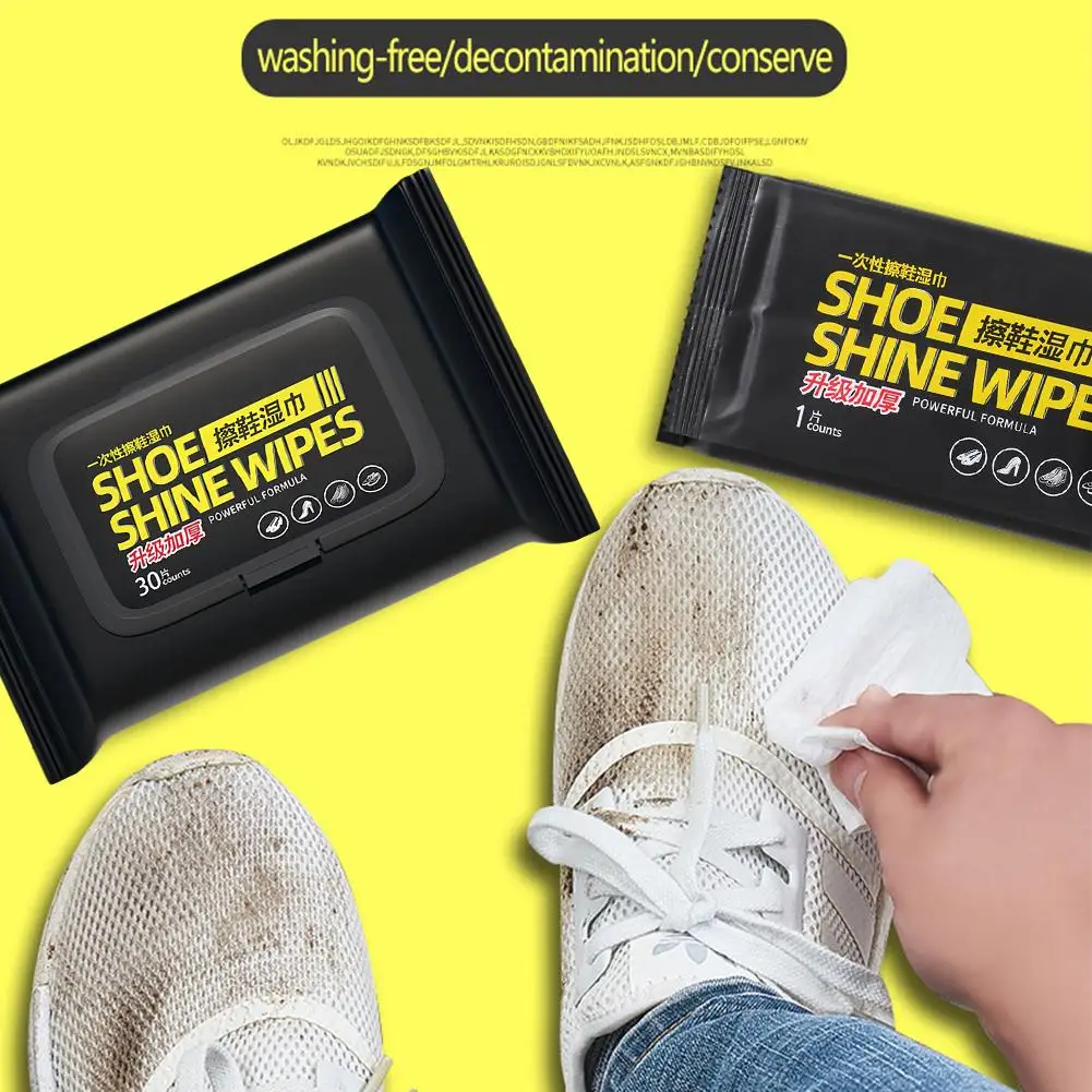 12/30/80PCS Disposable Shoe Cleaning Wipes Disposable Travel Portable Dirt Removal Wipes Shoe Shine Artifact Cleaning Tool 6