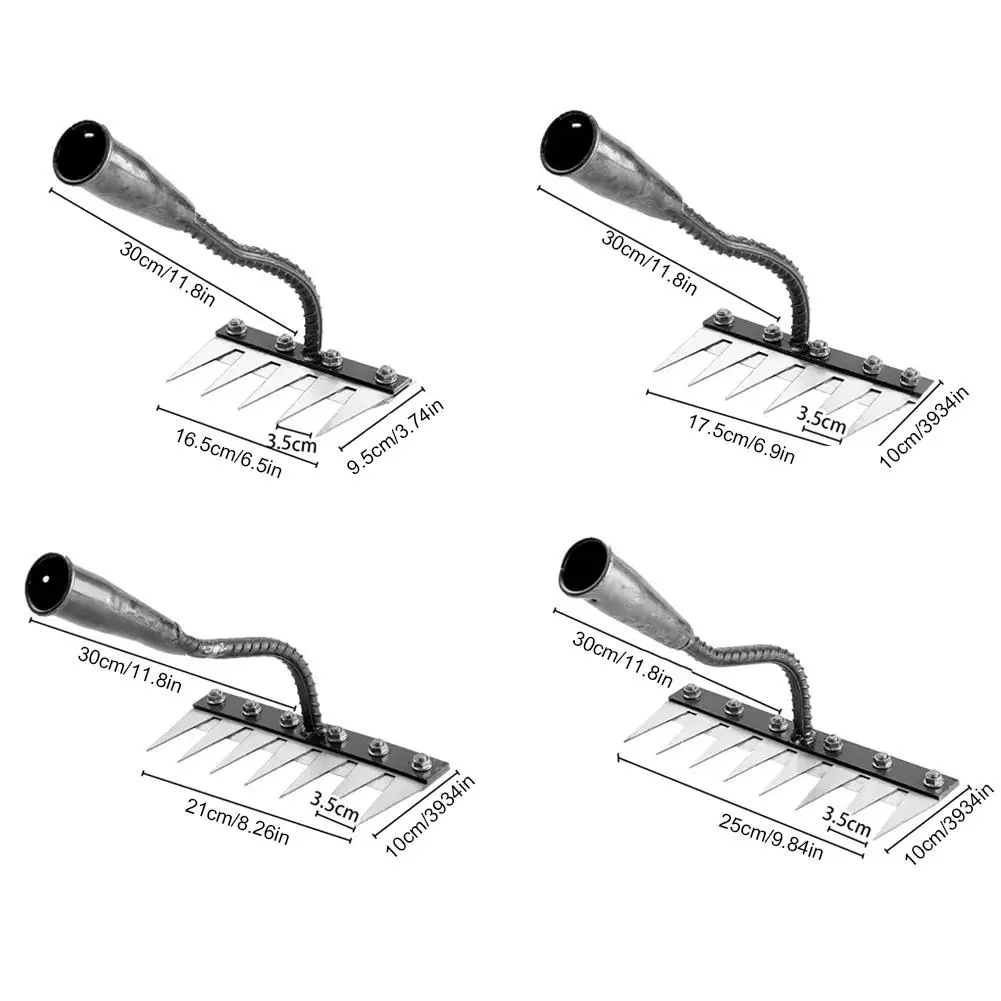 8-tooth Carbon Steel Garden Weeding Rake Garden metal heavy duty flower digging spade digging and planting tool farming rake