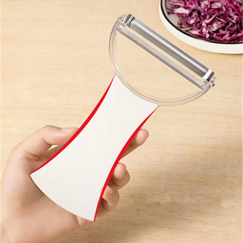 1pc Large Cabbage Shredder With Wide Mouth & Peeler, Purple