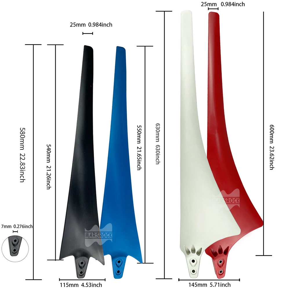 Wind Turbine Generator 630 MM Delta Wing High Strength Carbon Fibers Blade Nylon for Horizontal Windmill Accessories