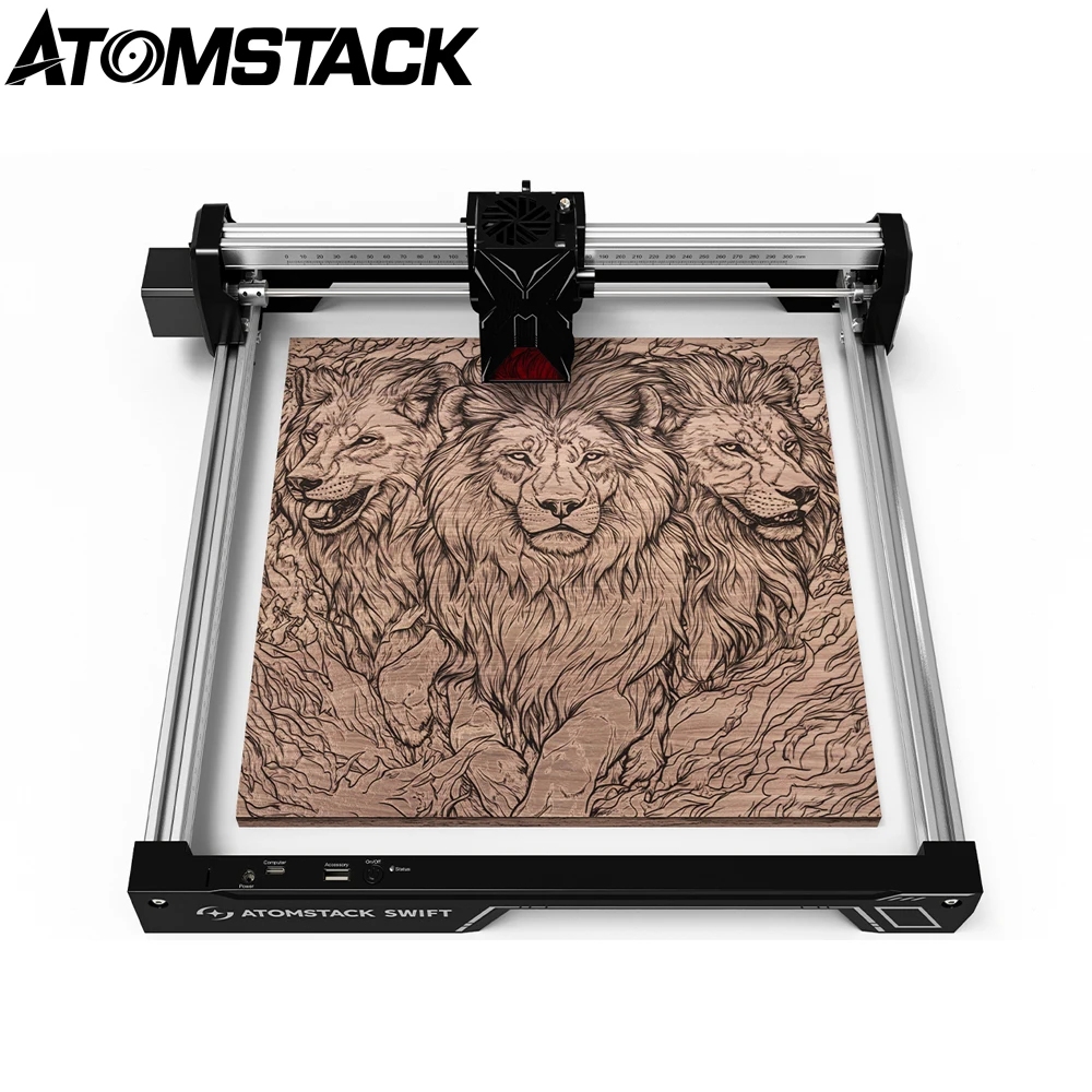 ATOMSTACK Swift 7W/12W ポータブルレーザー彫刻機、木材、アクリル 