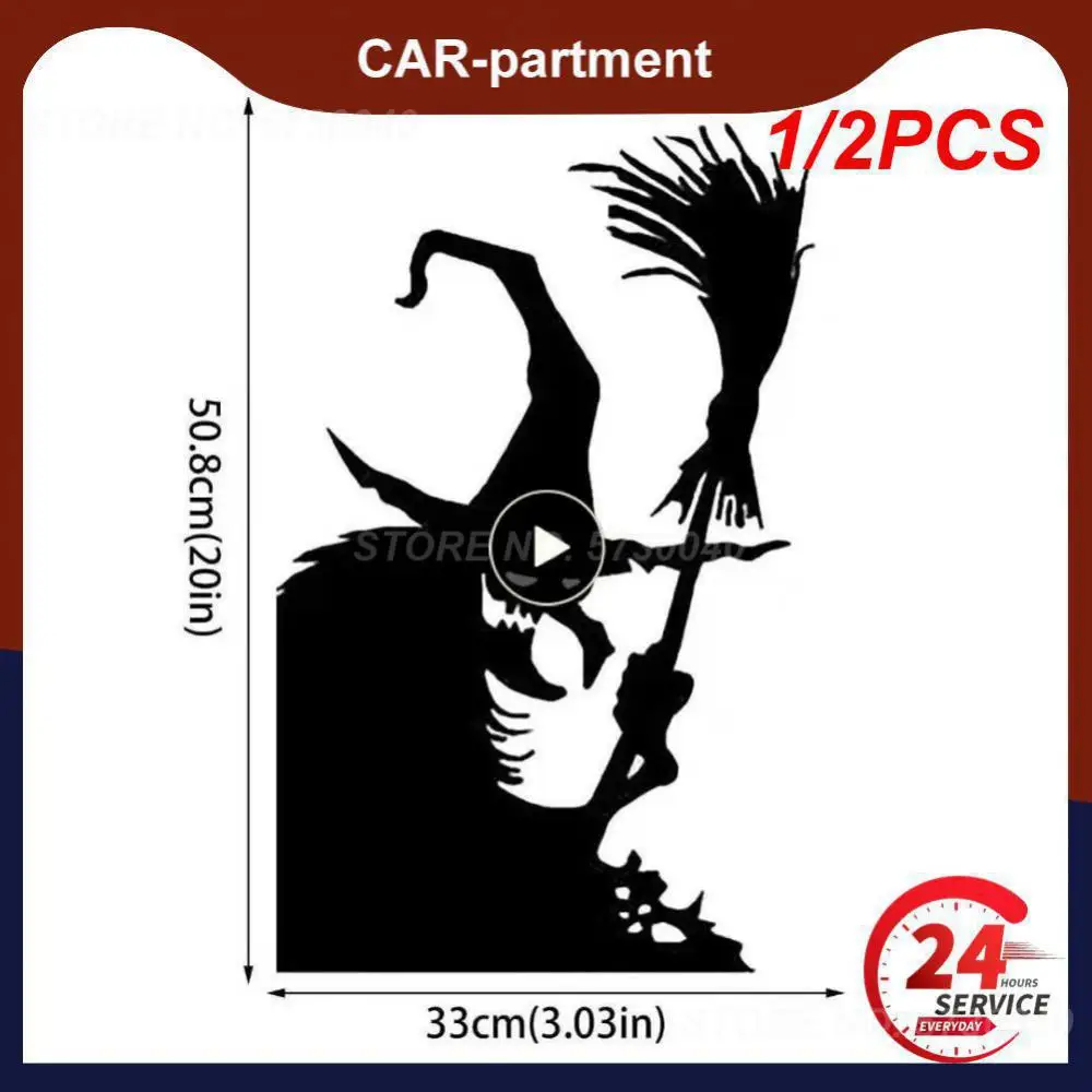 1/2Pcs Adesivo Per Auto Cartoon Witch Silhouette Creative Body Window Automobili Decorative Moto Accessori Esterni Decalcomania In Vinile