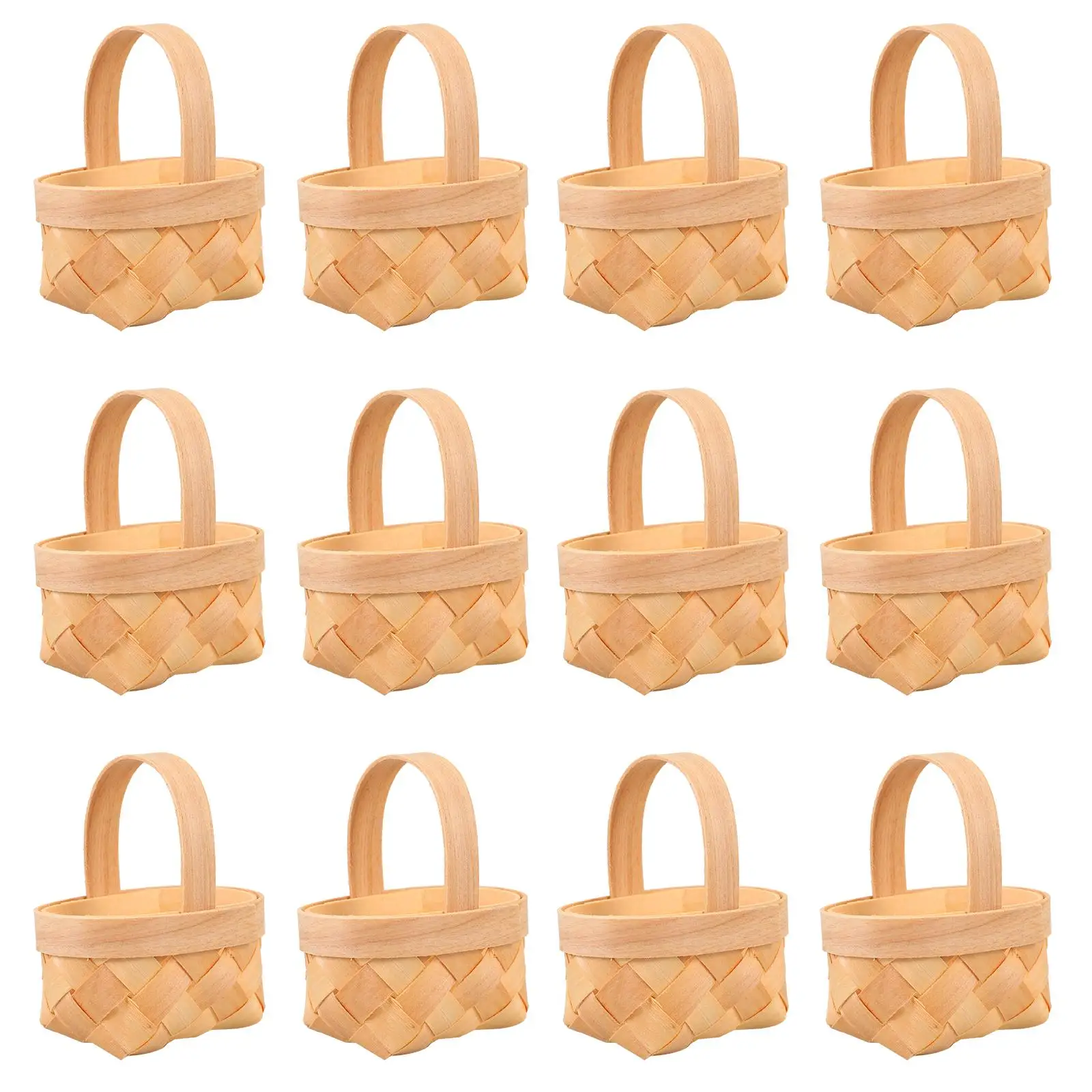 20 Pcs Wood Chip Candy Hamper Mini Basket Gift Package Wooden Small Decorations Woven Baskets Playing House Tote Baby Fruit 5