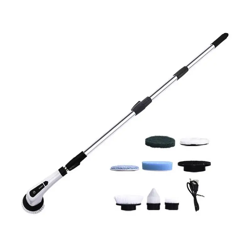 

Электрический вращающийся скребок, Электрический вращающийся скребок для чистки ванной комнаты, 2 скоростных режима, электрическая вращающаяся щетка для чистки с