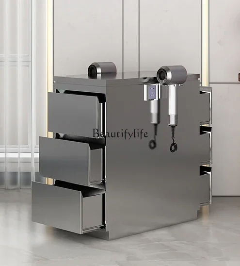 

Stainless Steel Barber Shop Tool Cabinet Hair Salon Locker