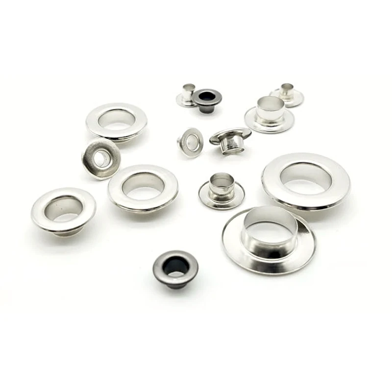 Stainless Steel Flat Eyelets Inside Diameter 5/6/8/10 mm Button Metal Shoe Eye Buckle Leather Rivets File Bag Rack Hollow Nail 3