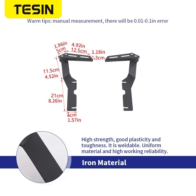 TESIN 엔진 후드 라이트 브래킷 홀더 랙 Dodge RAM 2009-2017/2018 2019 2020 2021 2022 2023 2024 2025 자동차 액세서리