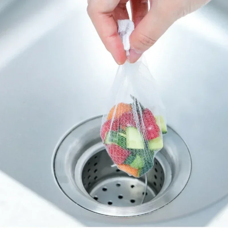 100pcs Disposable Sink Garbage Filter Sewer Kitchen Floor Drain Pool Anti-blocking Mesh Bag Sink Strainer Accessories