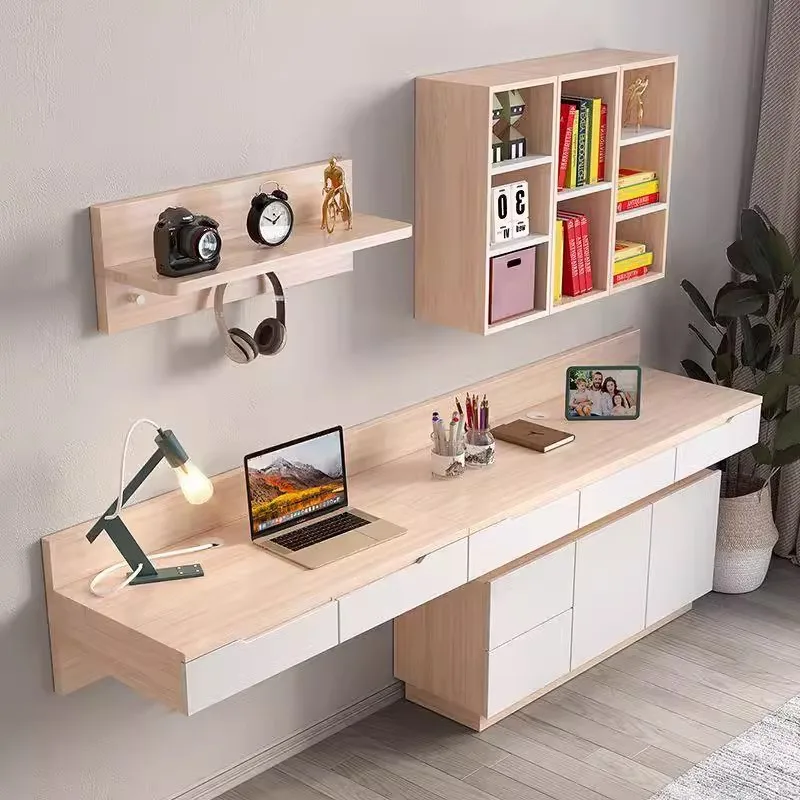 Wall-mounted desk Desktop computer desk Bookcase Bookshelf Modern simple TV cabinet Hanging wall desk Study table