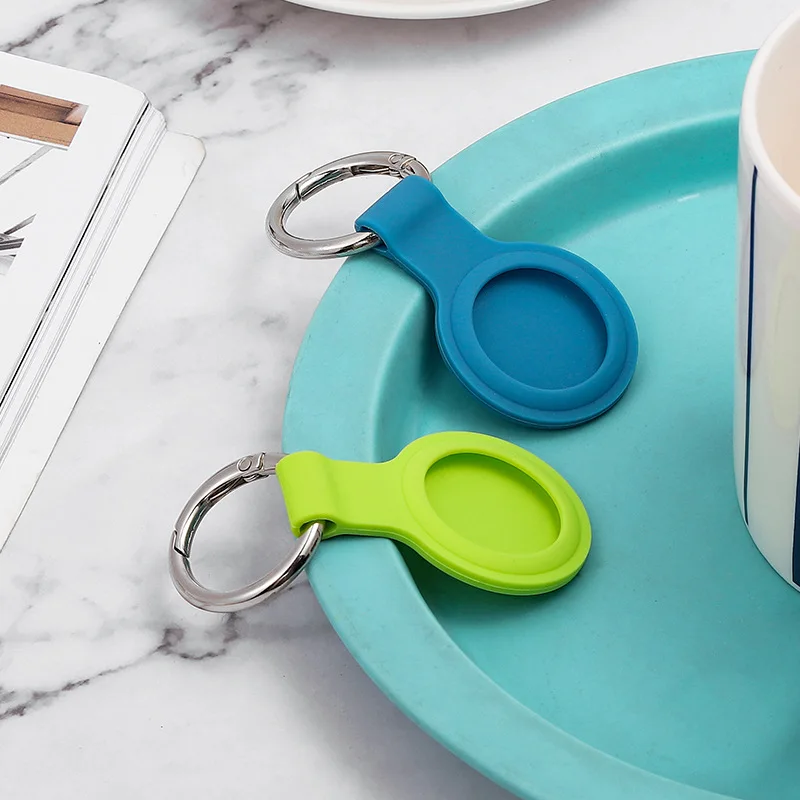 2pcs Silicone Protective Case Keychain Cover for Airtags Anti-Lost Device Accessories Wireless Tracker Protector Anti Tracker wireless panic button Alarms & Sensors