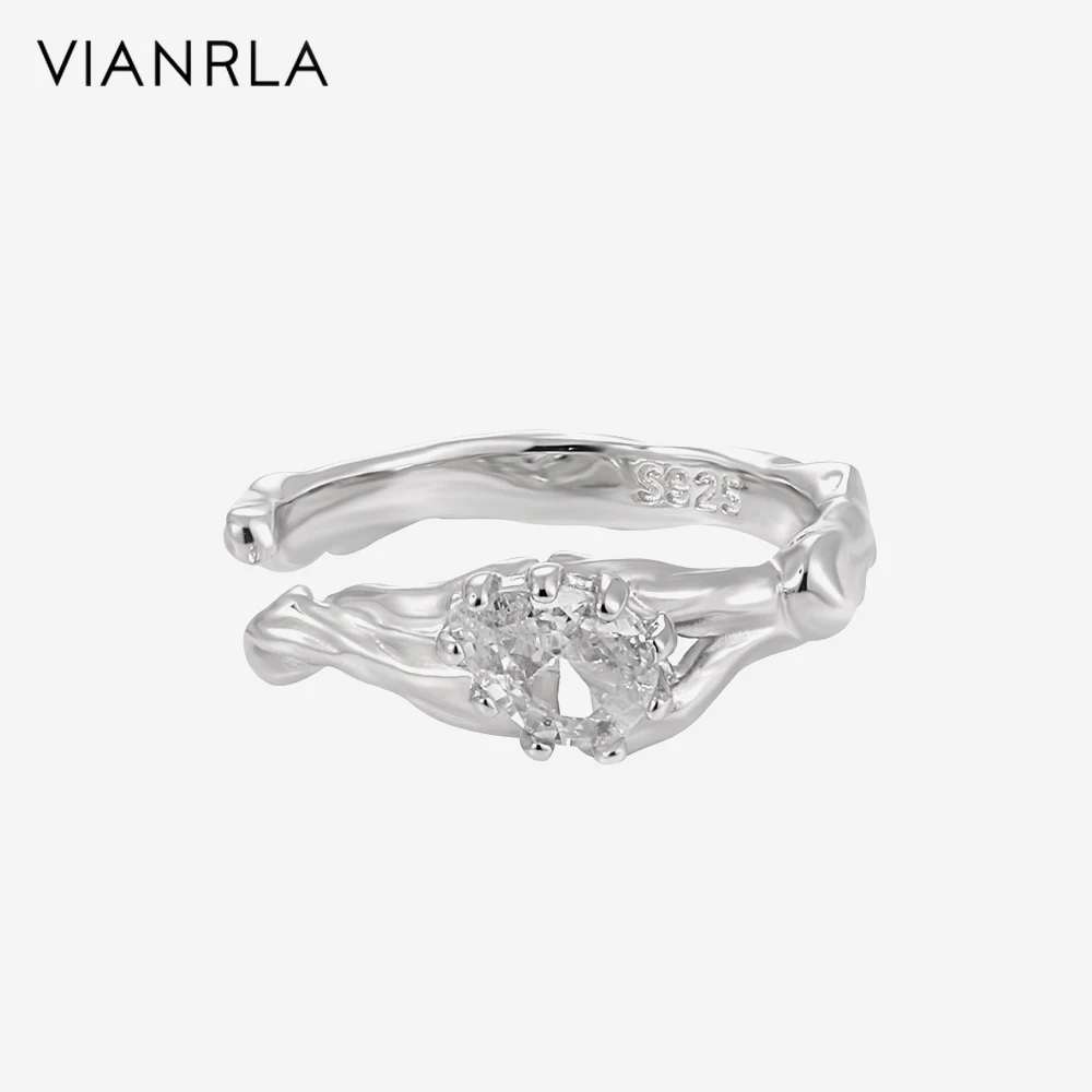 

925 Sterling Silver Zircon Jewelry 18K Gold Ring Irregular Opening Support Drop Shipping Daily Jewelry
