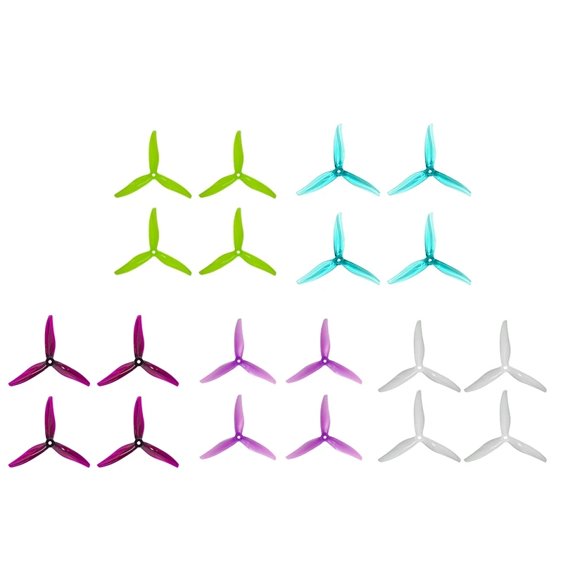 4PCS 51377 5 Inch Propeller 3-Blade CW+CCW FPV Propeller For RC Drone FPV Racing Compatible With 2207 Motors A