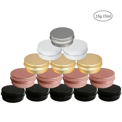 50/100pcs 15g Aluminum Tin Box Candle Jars Metal Cosmetic Containers Lip Balm Eyeshadow Makeup Organizer Tea Cans Storage Box