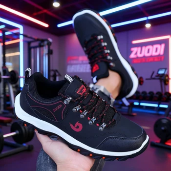 الرجال في الهواء الطلق أحذية رياضية كاجوال مقاوم للماء أحذية المشي لمسافات طويلة مريحة التخييم الجري الركض حذاء رجالي تنفس المدرب الرياضي 3