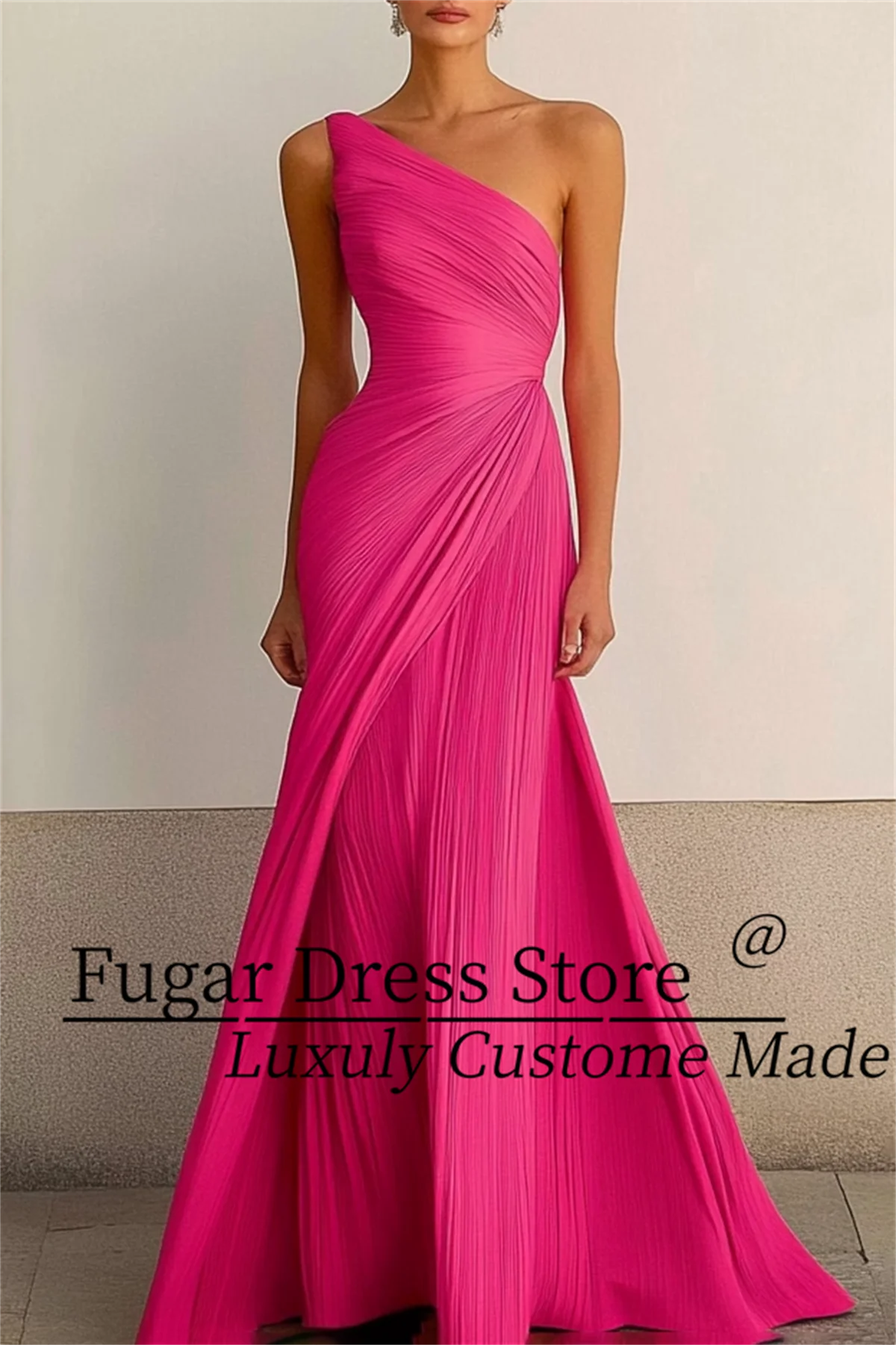 Formal High-end Party Prom Dress Women Evening Dresses Sexy One Shoulder Maxi Dress