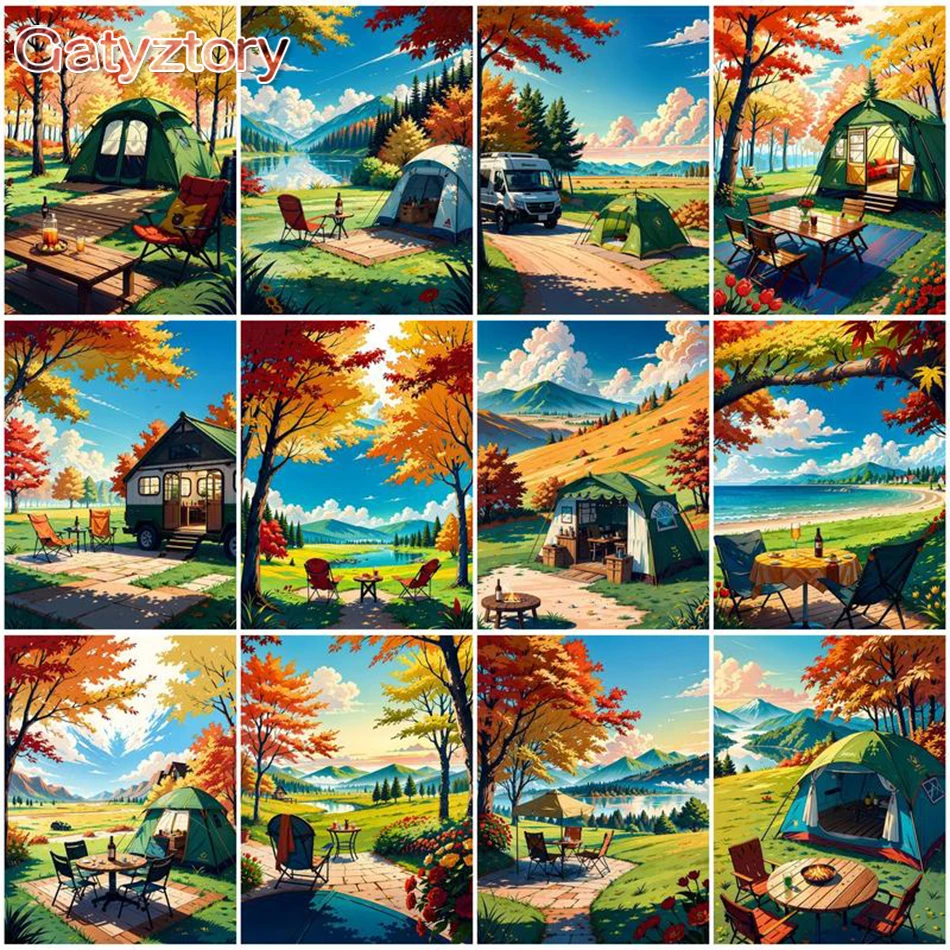 

GATYZTORY 40x50cm DIY Painting By Numbers Spring Landscape On Canvas Picture Oil Painting For Living Room Wall Art Home Decor Gi