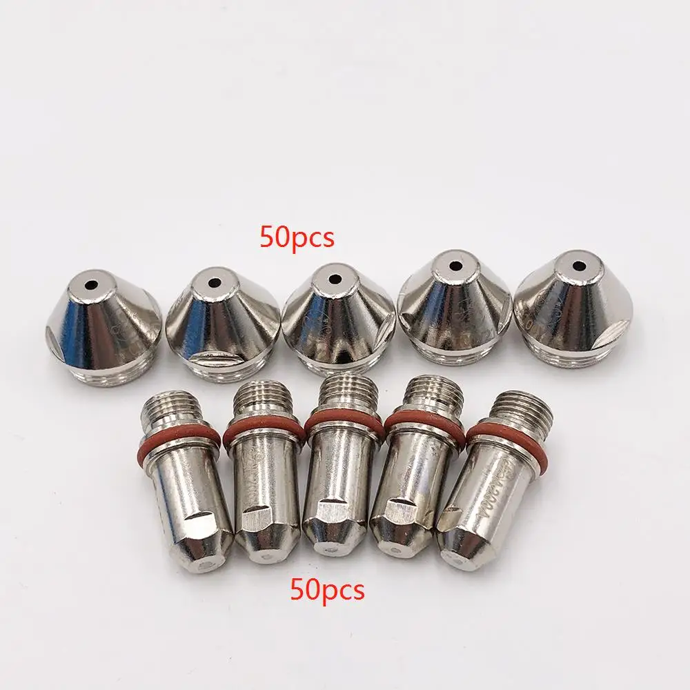 50pcs Nozzle And 50pcs Electrode CNC Plasma cutting Torch Head Water Cooled FY-A160 FY-A200  200A  FY-A200H Parts consumables