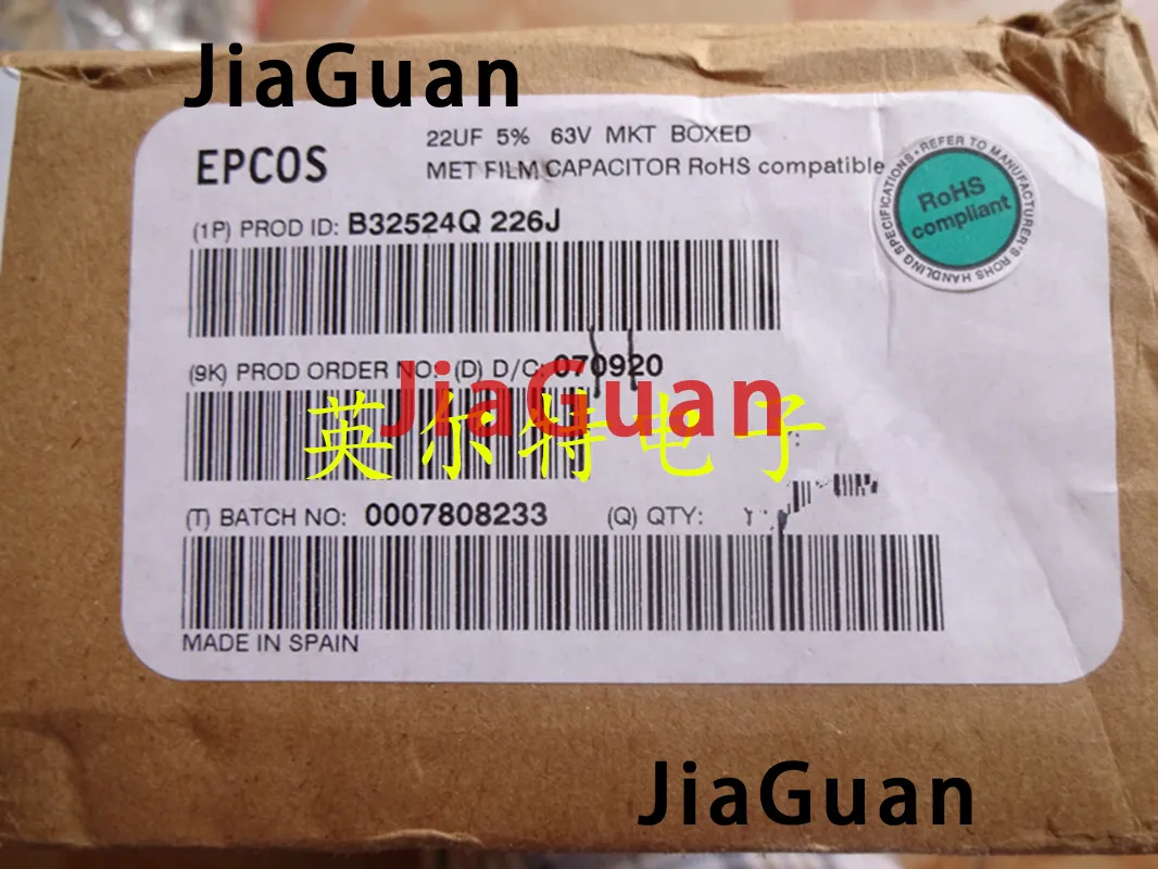 Epcos B32524 22uf 63v Pcm27 226 63v P27.5 mm 10000nf 22uf 63v 226j 63v 226 22u Pcs Novo - Image 3