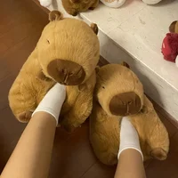 New Capibala Capybara Slippers Winter Bag With Warm Cotton Shoes Home Shoes Ladies Winter Plush Shoes Slippers Average Size 2