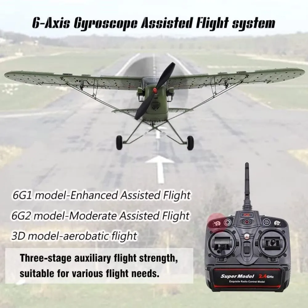 CoolBank Model Piper J3 CUB 1/16 Scale 680mm Wingspan 3D/6G Switchable EPP RC Airplane Warbird RTF Mode 2 3