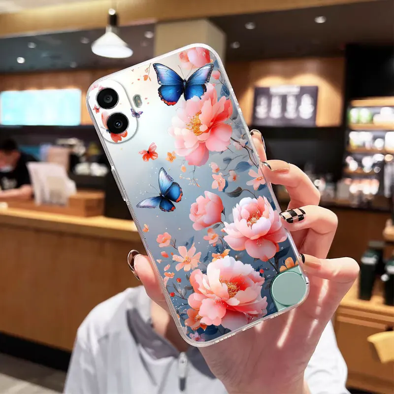 Clear Shockproof Soft Silicone Back Cover Case with Cat Design for CMF Phone 1 2A Plus and Phone 2 2A 5G
