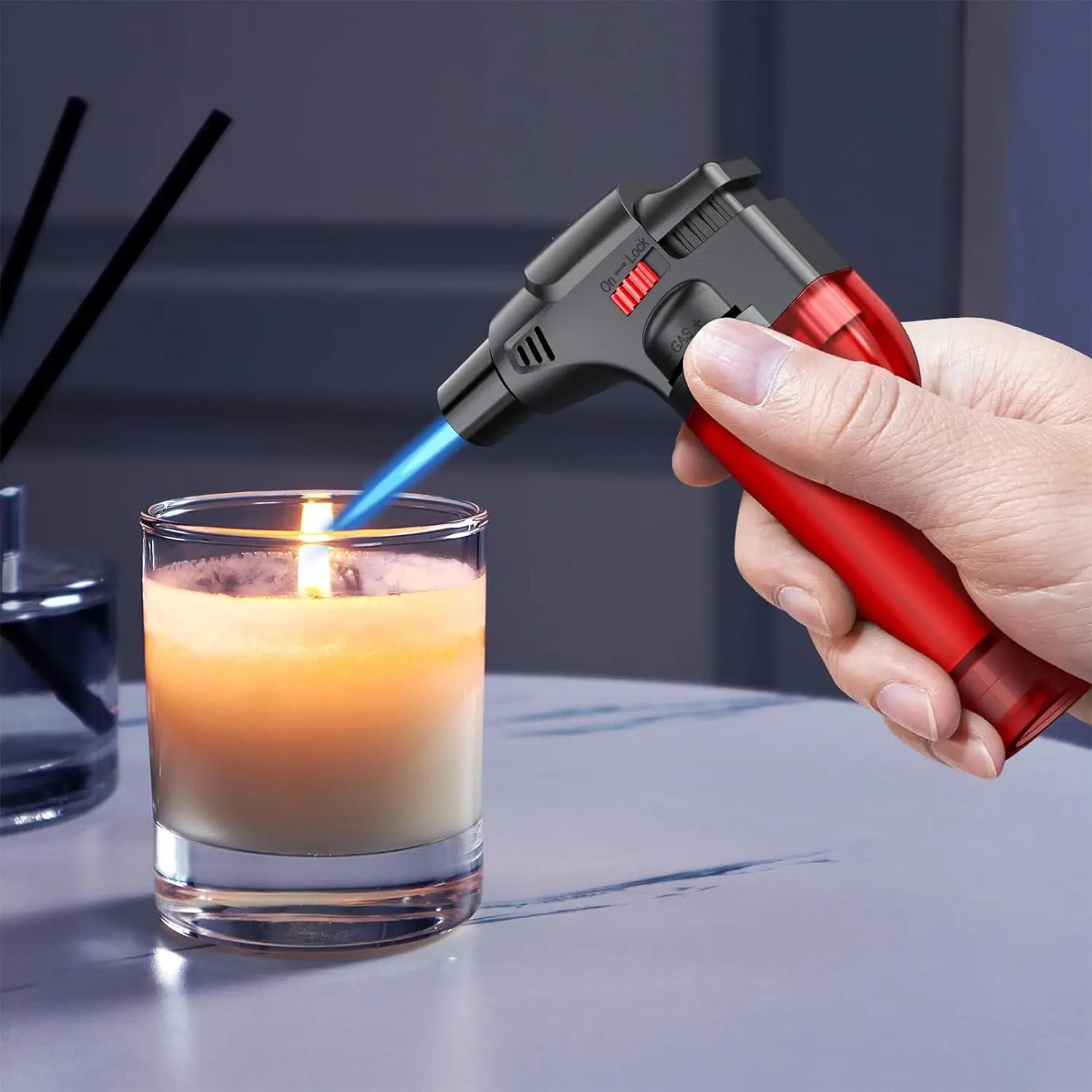 Windproof Metal Torch Jet Flame Lighter for Cigar Candle Fireplace Camping BBQ bbq lighter butane gas lighter cigarette lighter