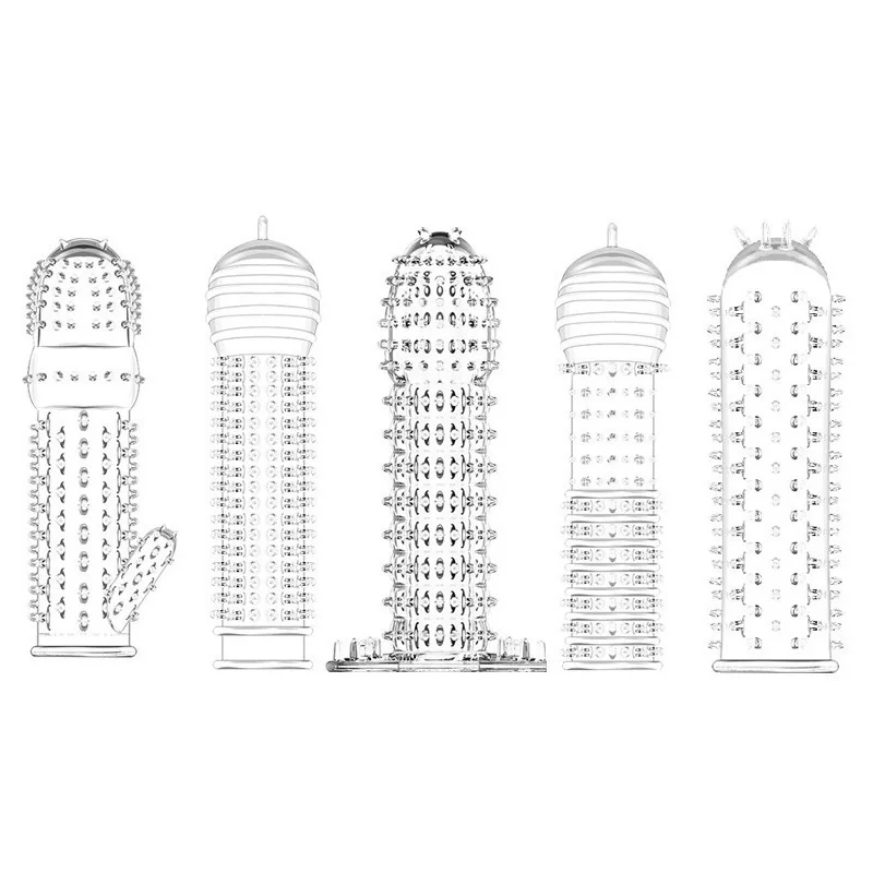 Spike Penis Sleeve Reusable Condoms Sex Toys for Men Delay Ejaculation G Spot Stimulation Safer Contraception Cock Ring Extender 1