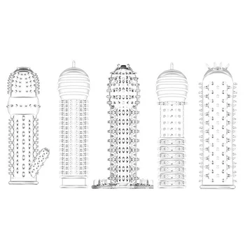 Spike Penis Sleeve Reusable Condoms Sex Toys for Men Delay Ejaculation G Spot Stimulation Safer Contraception Cock Ring Extender 1