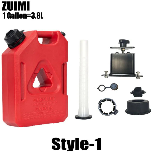 3.8L/1Gallon Litre Mount Motorcycle Spare Fuel Tank Jerry Cans Plastic