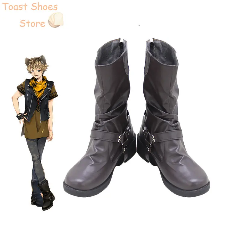 Gioco Twisted Wonderland Ruggie Cosplay Shoes Pu Leather Shoes Costume Prop Halloween Carnival Boots Puntelli Cosplay