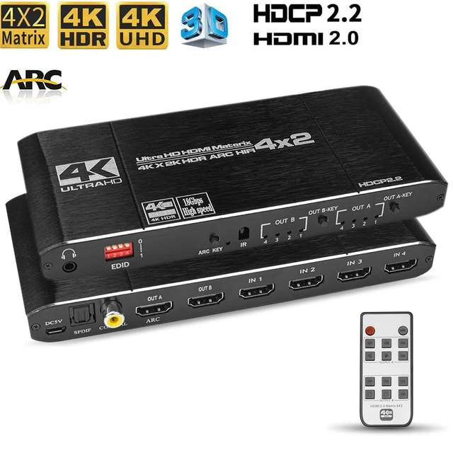 Répartiteur HDMI - 1 entrée 2 sorties - Convient pour 3D, 4K Ultra HD,  Dolby True HD 