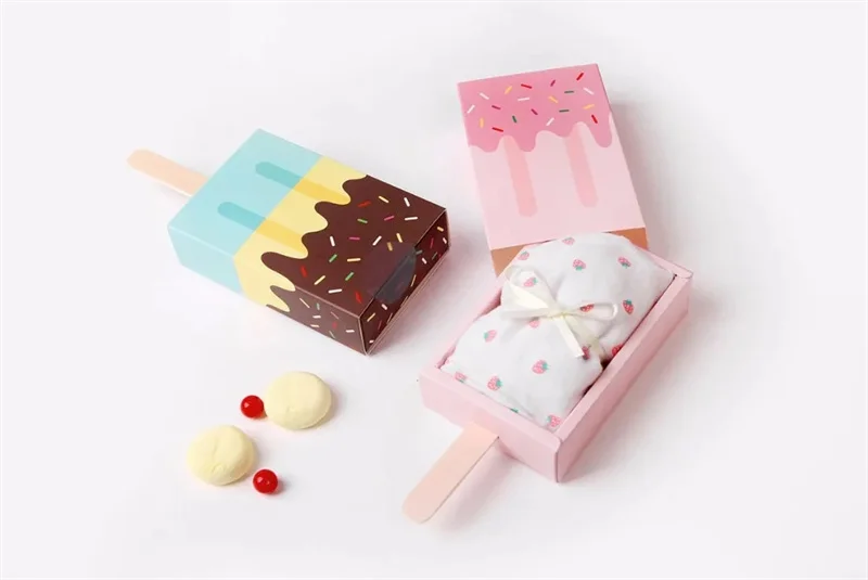 2/4/6 stücke Eis Form Candy Boxen Hochzeit Gefälligkeiten Cookies Geschenke Verpackung Boxen Tasche Kinder Geburtstag Hawaii Party decor Baby Dusche – Detail 3