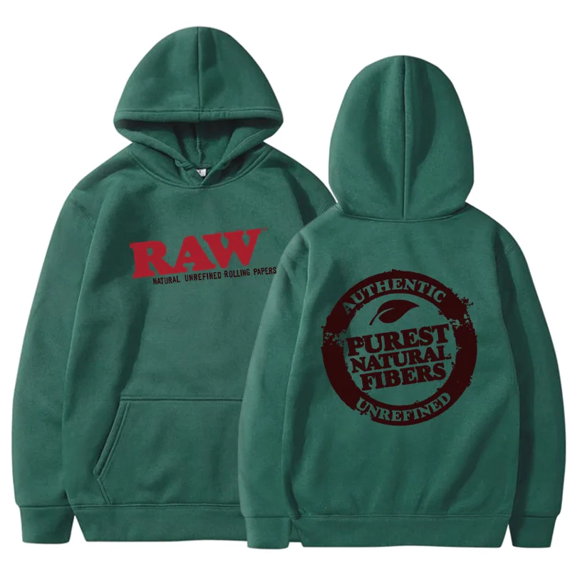 RAW Fashion Hoodie Men's Sweatshirt Polar Fleece Hooded Harajuku