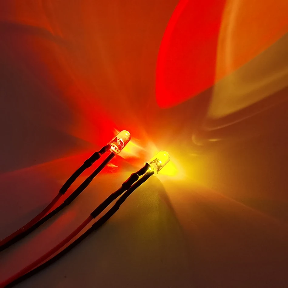 10X DC5V 12V 5mm LED Candela Tremolante 20cm Precablato Acqua Trasparente Arancione Rosso Giallo Bianco Led Sfarfallio Diodo Emettore Di Luce Lampada - Foto 6