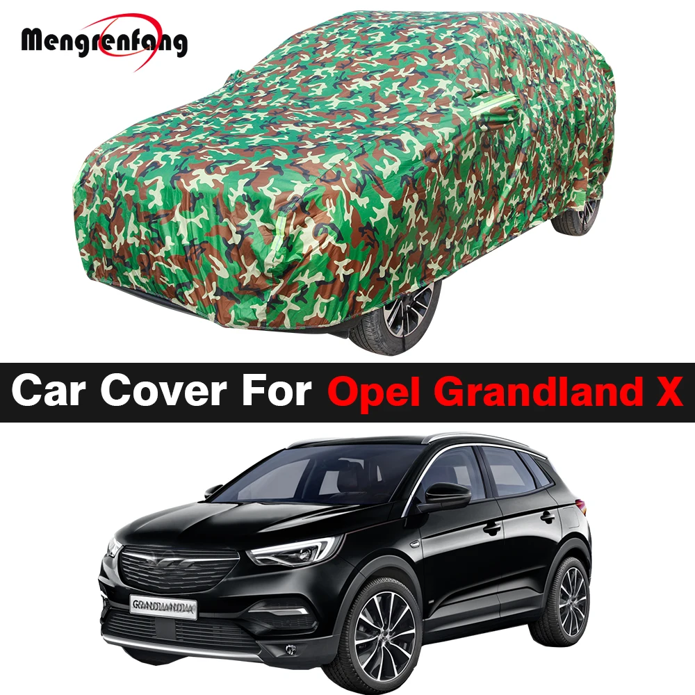 Full Camouflage Waterproof Car Cover For Opel Grandland X 2017-2023 SUV  Anti-UV Sun Shade Snow Rain Dust Protection Cover