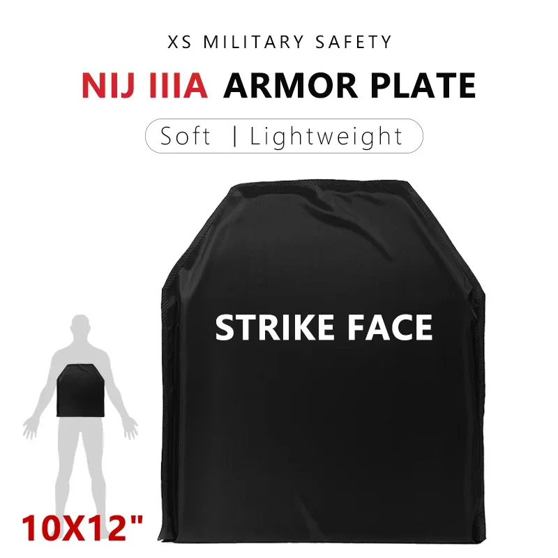 NIJ IIIA 1/2Pcs Armor Plate NIJ IIIA 3A Lightweight Soft Armor Panel Bulletproof Ballistic Plate for Army Combat Police 10x12''