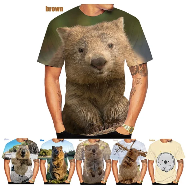 

New Wombat 3D Print T-shirt Women and Men Casual Fashion Animal Cute Short Sleeve Tops