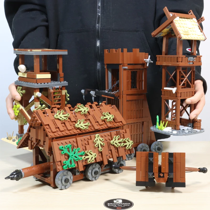 medieval military building blocks MOC Medieval Military Building Blocks Soldiers Figure Accessories Bonfire Tent Transport Carriage War Horse Weapon Bricks Toy