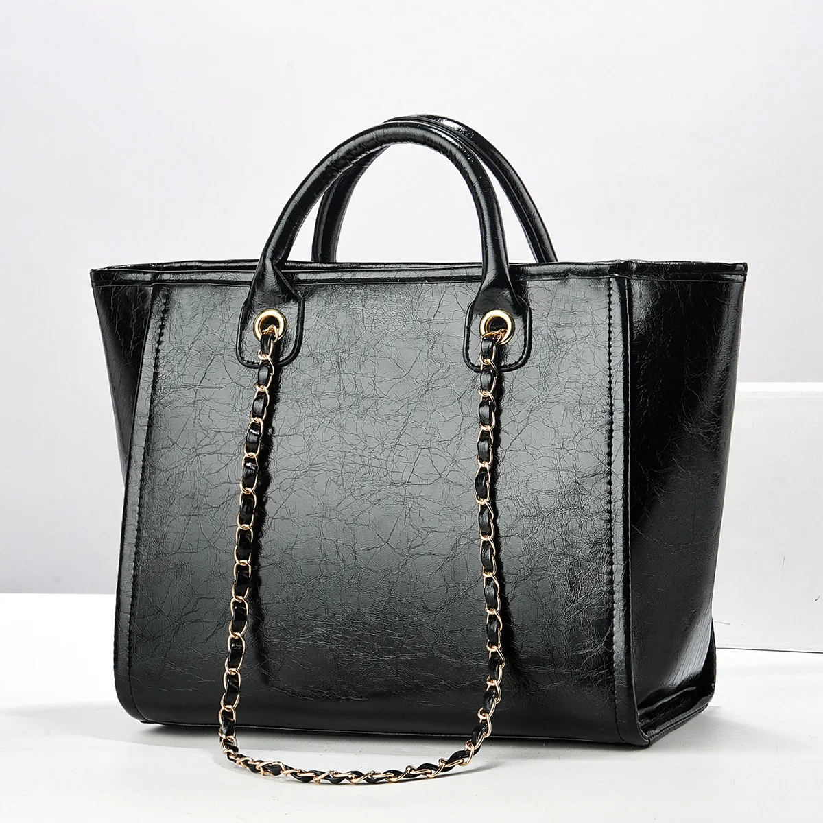 Neue große Schultertasche für Damen, vegane PU-Ledertasche, Handtaschen – Detail 3