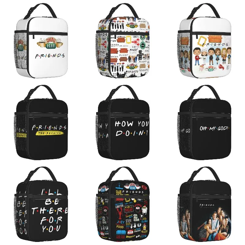 Tv Show Friends Funny Quote Insulated Lunch Bags for Women How You Doin Resuable Thermal Cooler Food Lunch Box Kids School lunch bag bento bag cooler bag