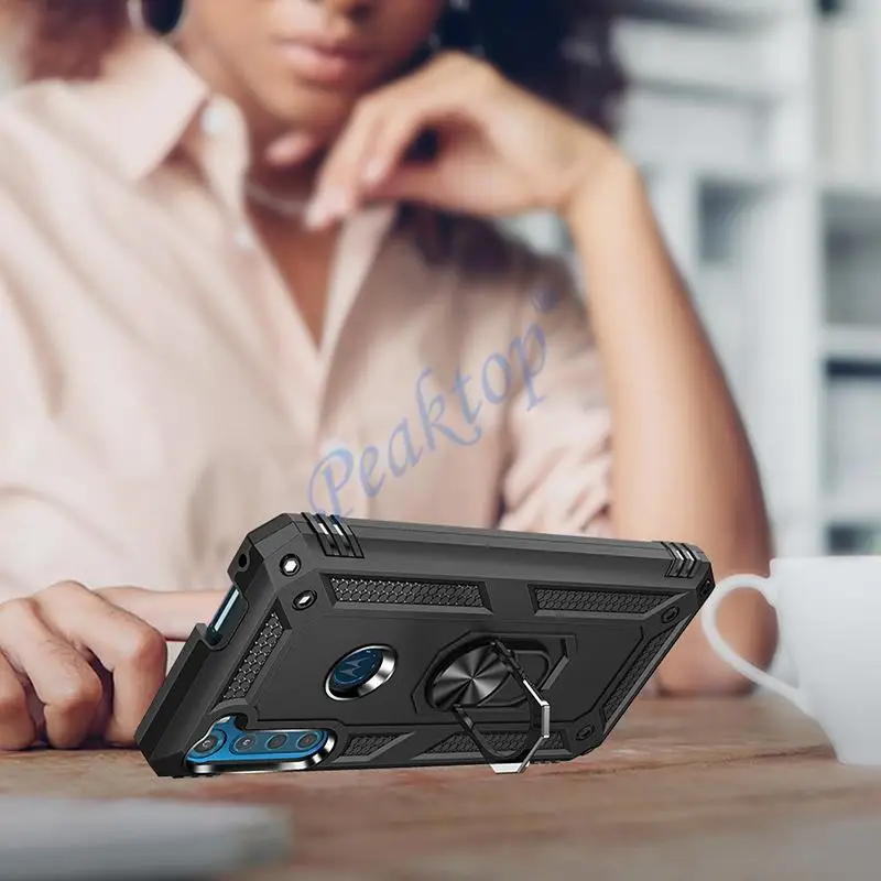 Armor Shockproof Silicone Metal Ring Phone Holder Case