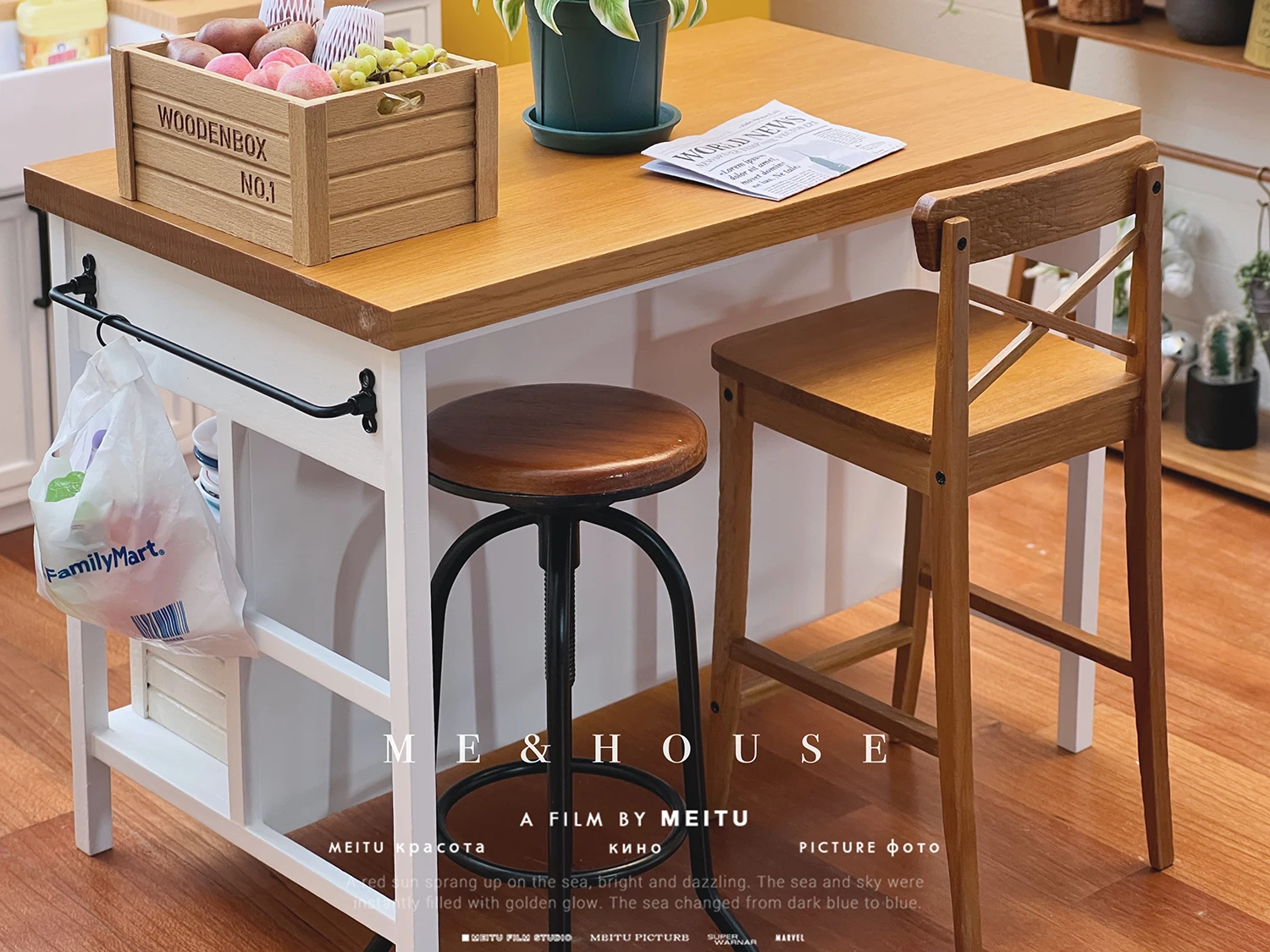 1/6 doll house model furniture accessories mini model Kitchen table hanging rod 4