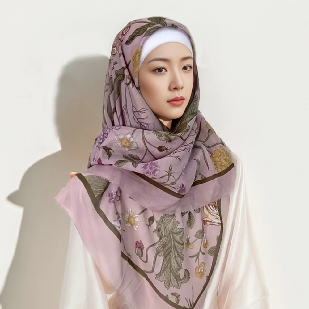 New 110 square centimeter printed cotton Muslim hijab shawl for women, Malay style fashion scarf.