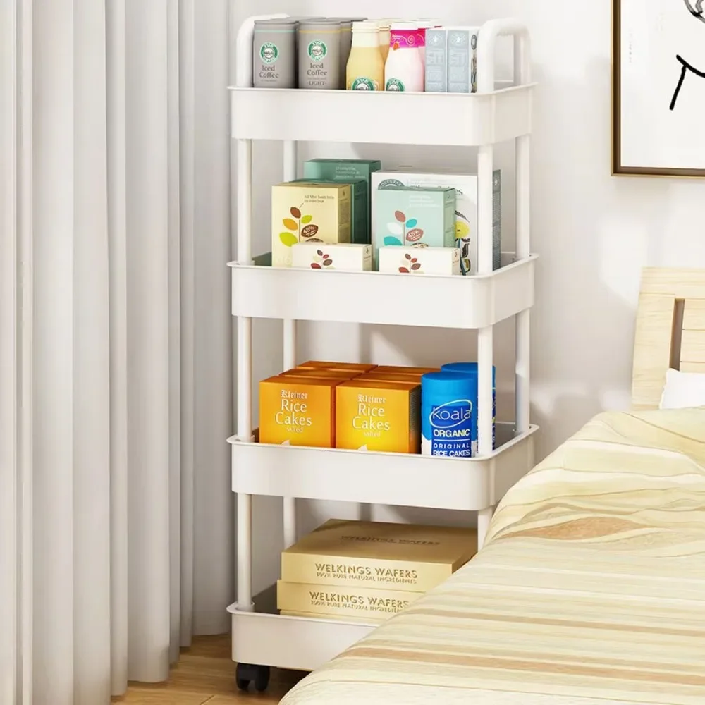Storage rack Household Multi-layer Small Cart Storage Rack Floor To Floor Kitchen Bedroom Bathroom Storage Rack Storage Rack With Wheels