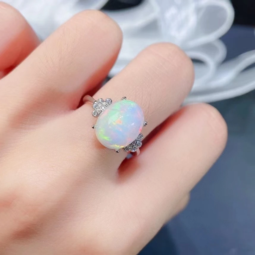 【匿名配送】　ネパール館　オパールリング シルバー925 調整可能 匿名配送】 ネパール館 オパールリング シルバー925 調整可能