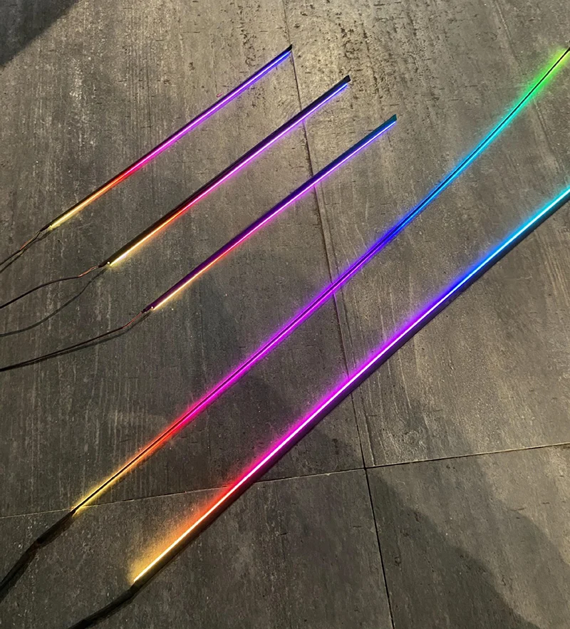 Auto Umgebungslicht/64 Farben Acryl LED Lampe Streifen/RGB Auto Innen Musik Stimmung Beleuchtung/USB/Zigarettenanzünder Netzteil – Detail 5