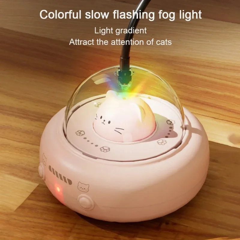Intelligent Cat Toy Red Dot Laser with Rainbow Light Obstacle Avoidance USB Charging Automatic Standby Bionic Cat Teaser