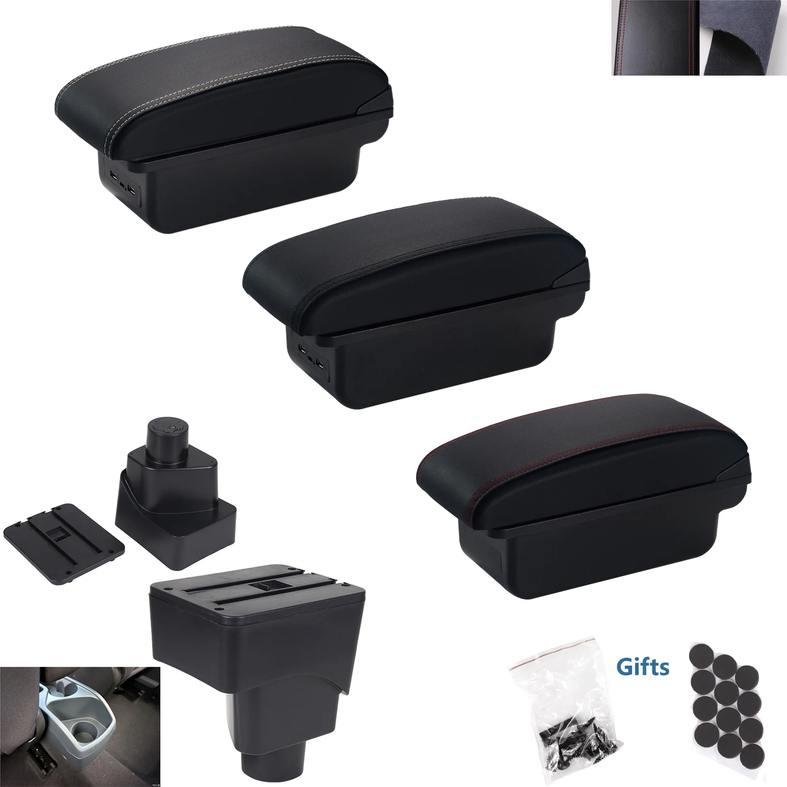 포드 에코스포츠 암레스트 박스 2013-2017 개조 부품 자동차 암레스트 수납 박스 간편 설치 자동차 액세서리