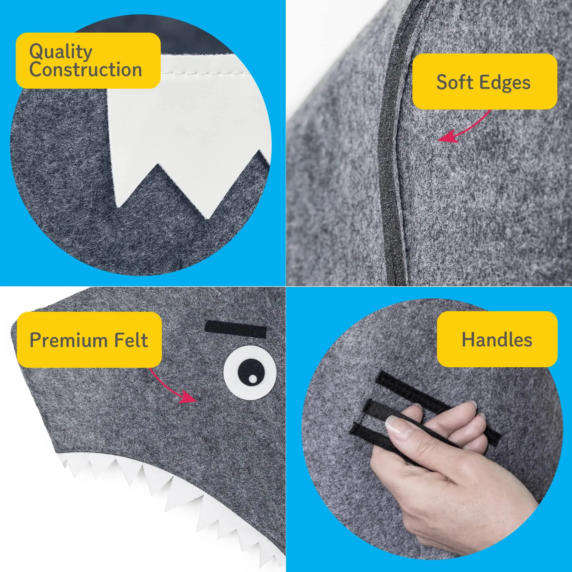 Shark Hamper, Unique Design, Large Durable, Ideal Storage, Laundry Hamper and Organizer help tidy up, for Clothes, Bedroom